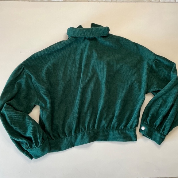 Shein Lune Corduroy forest green button jacket size M - Picture 2 of 8